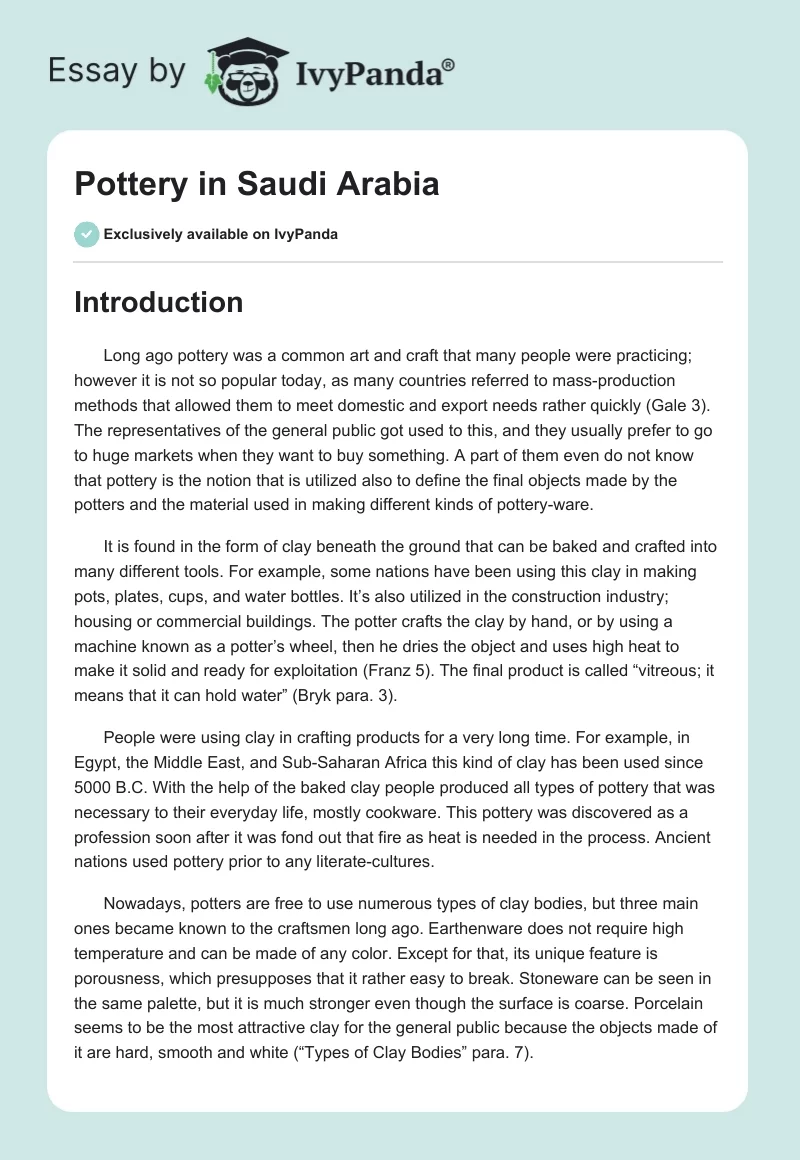 Pottery in Saudi Arabia. Page 1