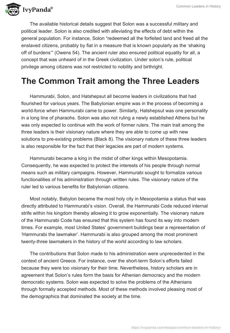 Common Leaders in History. Page 3