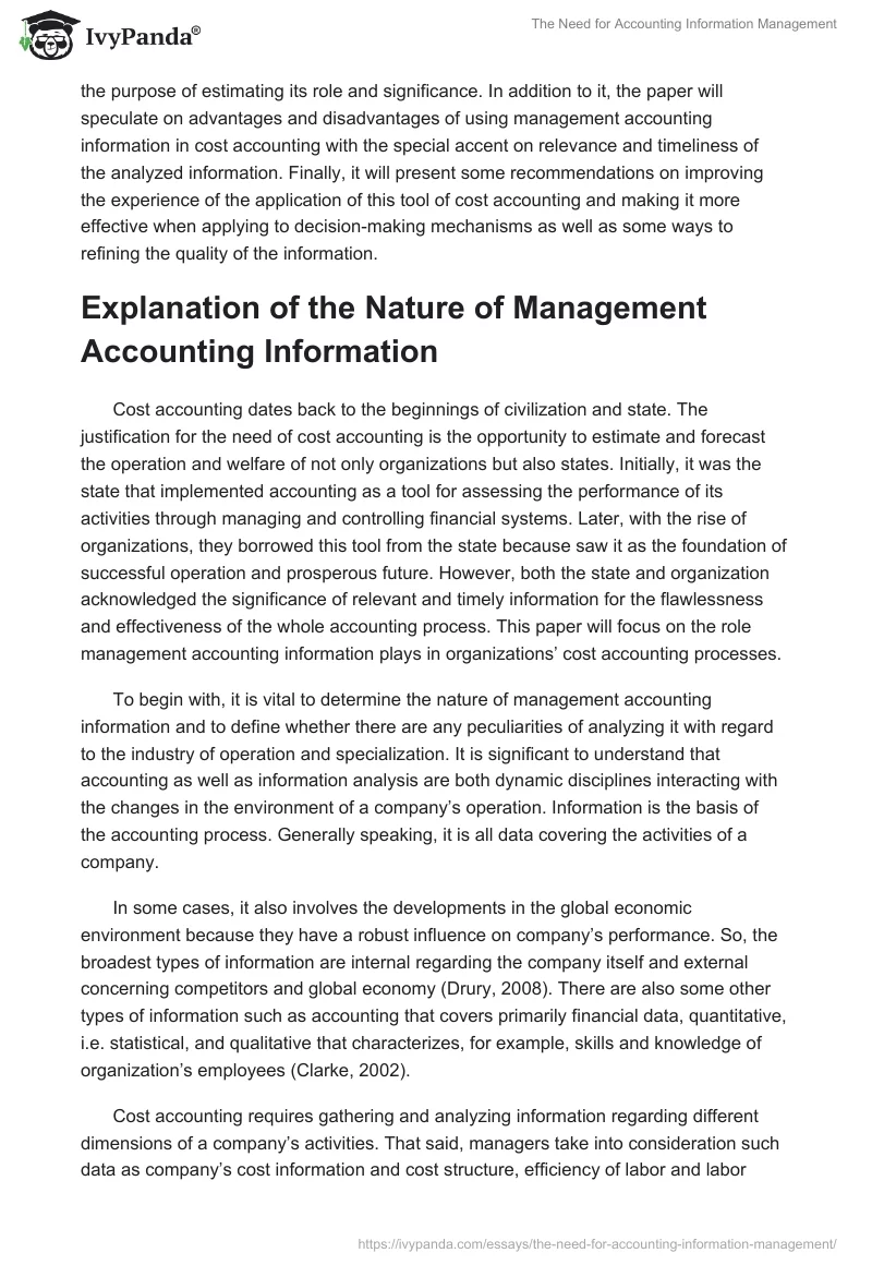 The Need for Accounting Information Management. Page 2