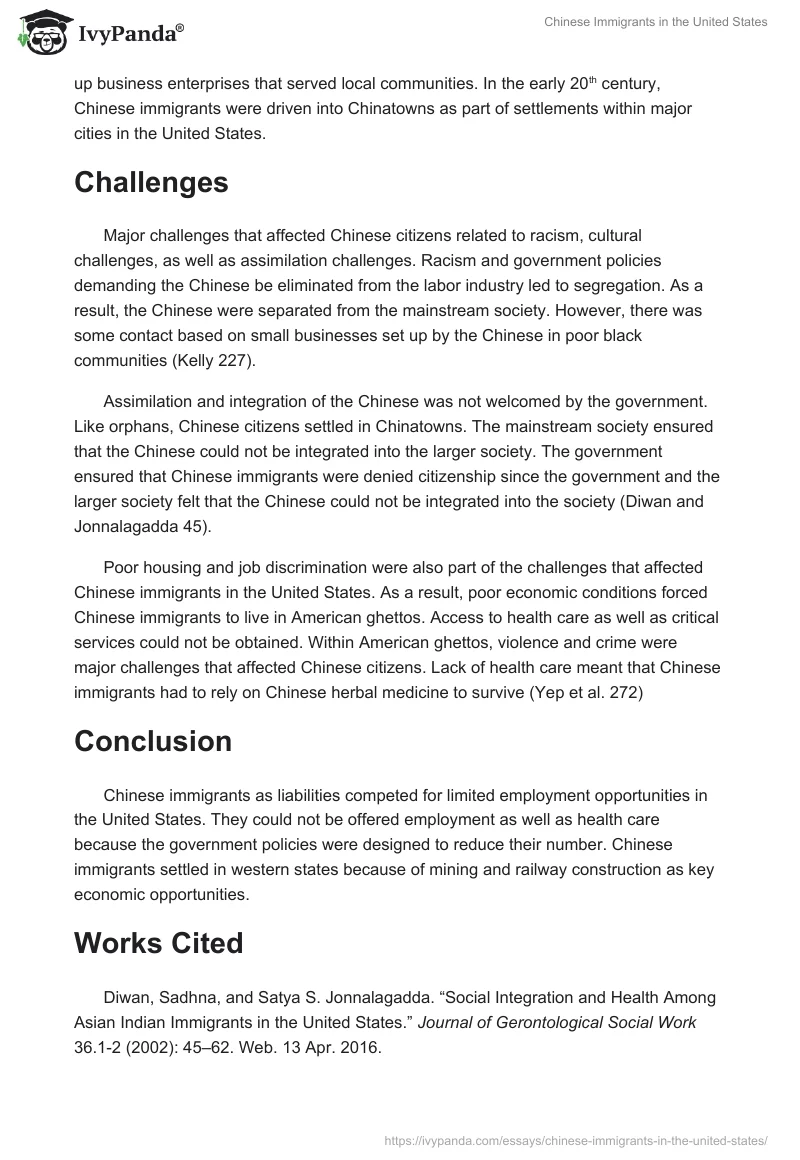 Chinese Immigrants in the United States. Page 2