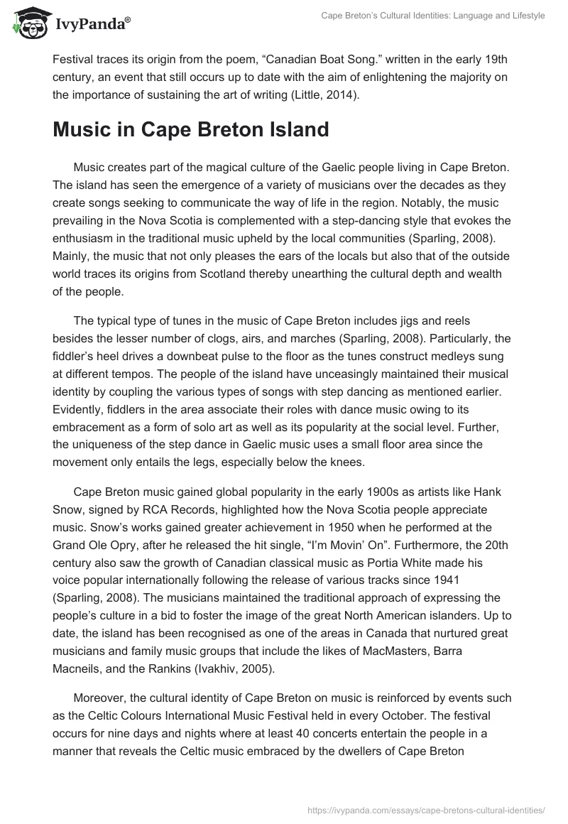 Cape Breton’s Cultural Identities: Language and Lifestyle. Page 3