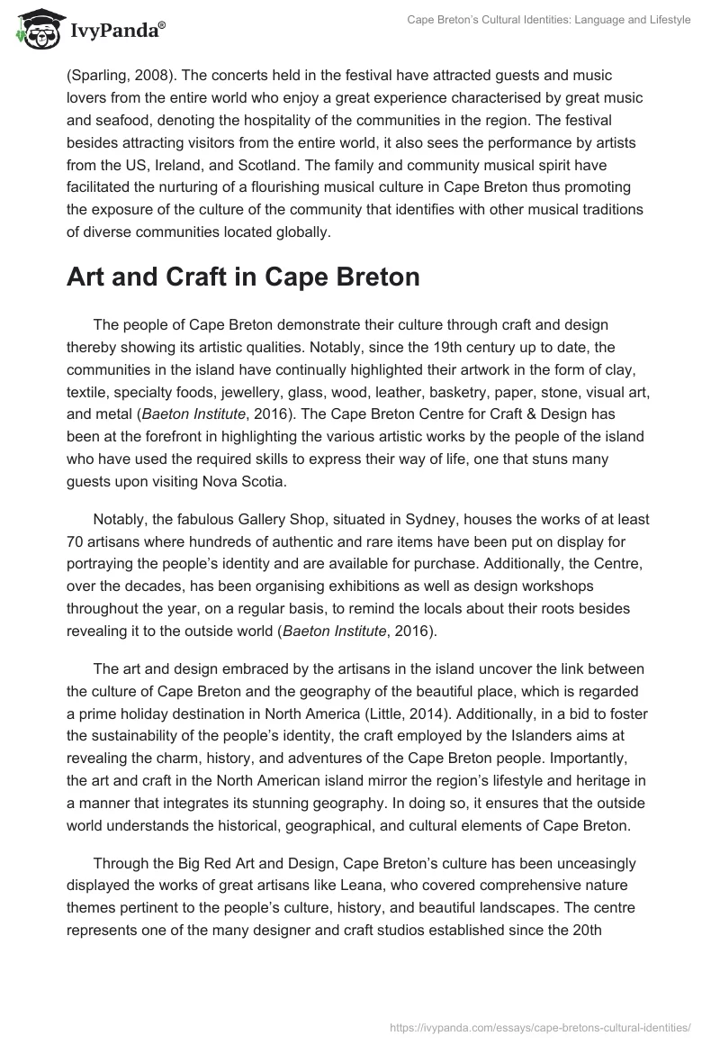 Cape Breton’s Cultural Identities: Language and Lifestyle. Page 4