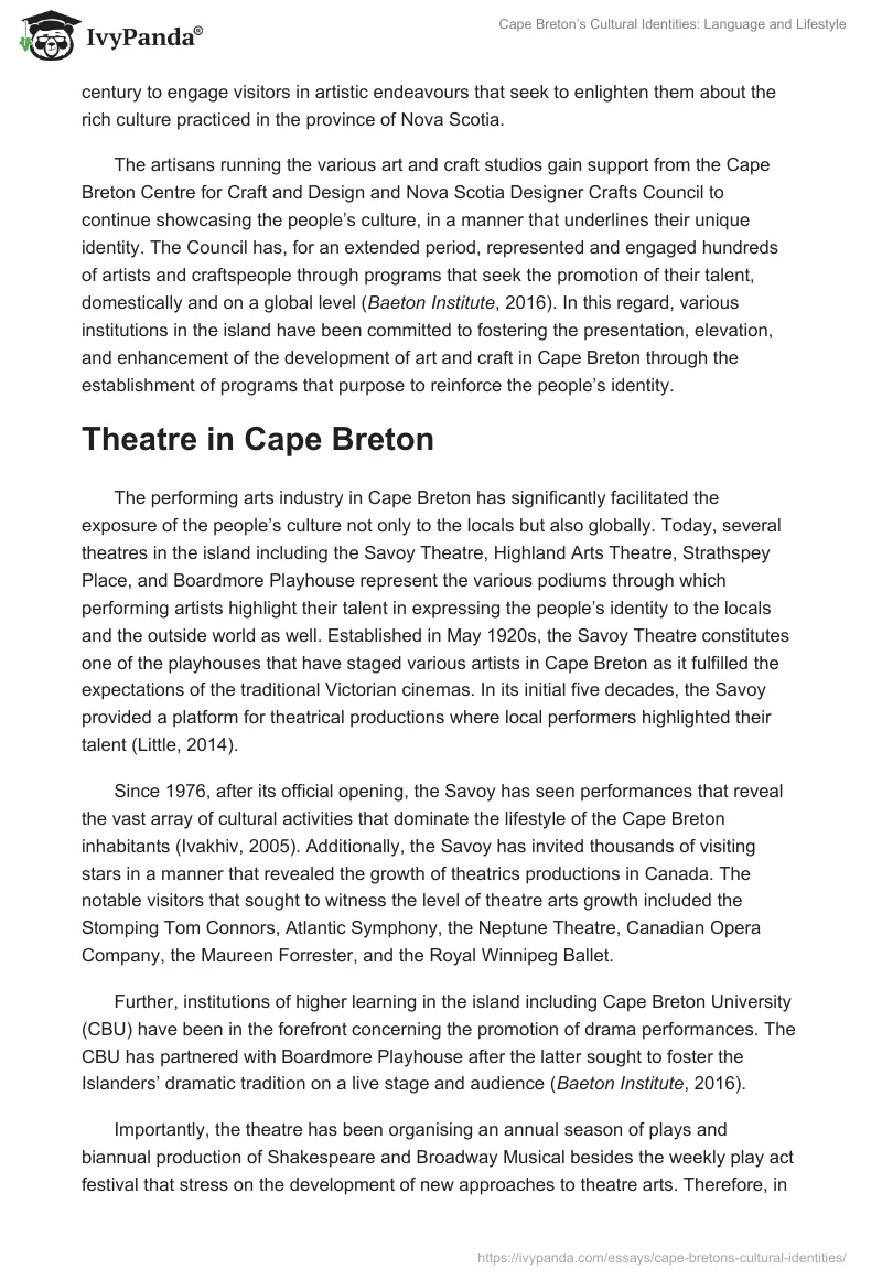 Cape Breton’s Cultural Identities: Language and Lifestyle. Page 5
