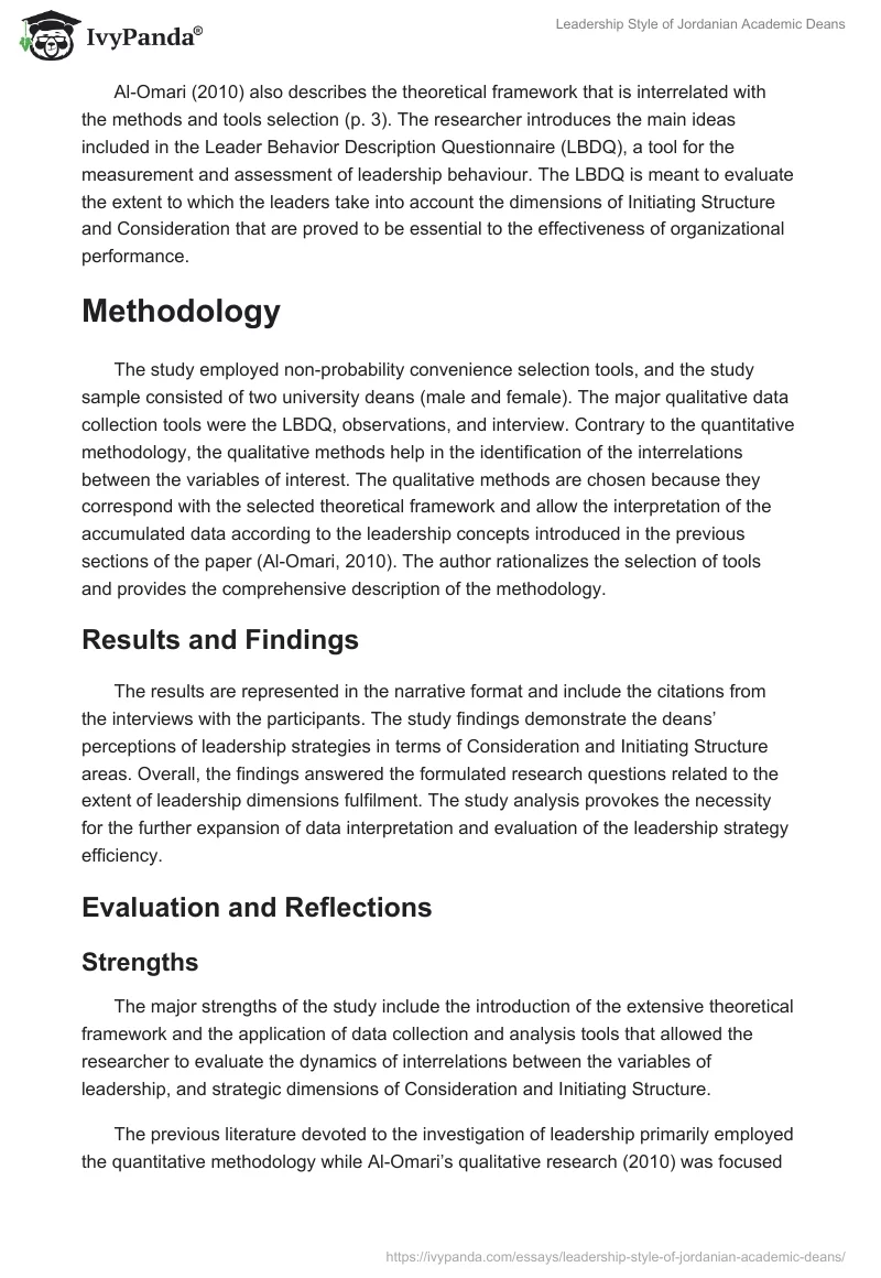 Leadership Style of Jordanian Academic Deans. Page 2