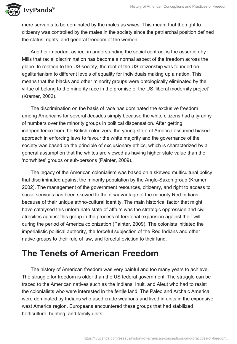History of American Conceptions and Practices of Freedom. Page 2