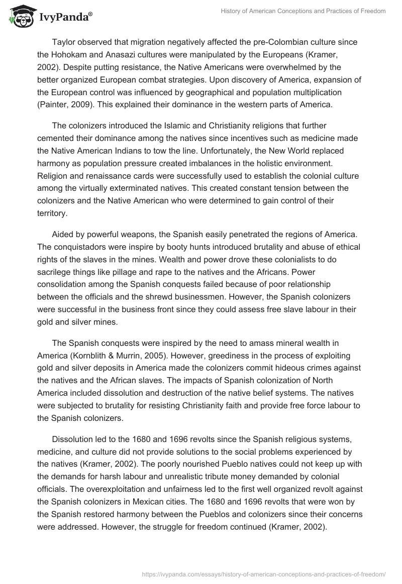 History of American Conceptions and Practices of Freedom. Page 3