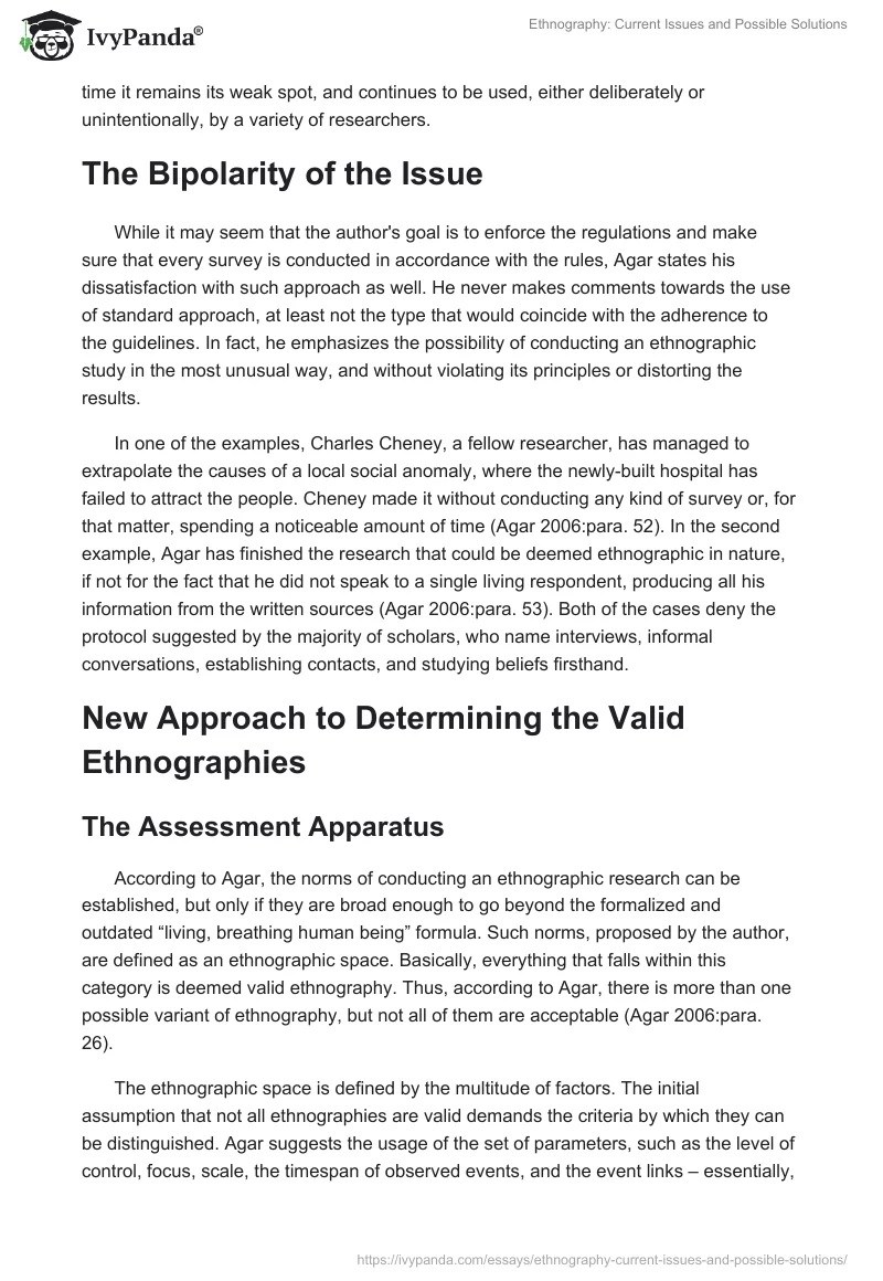 Ethnography: Current Issues and Possible Solutions. Page 3