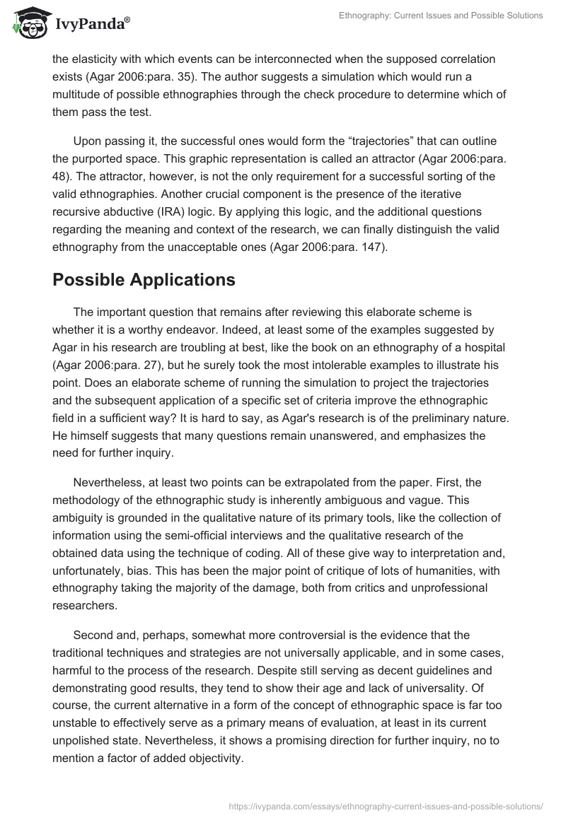 Ethnography: Current Issues and Possible Solutions. Page 4
