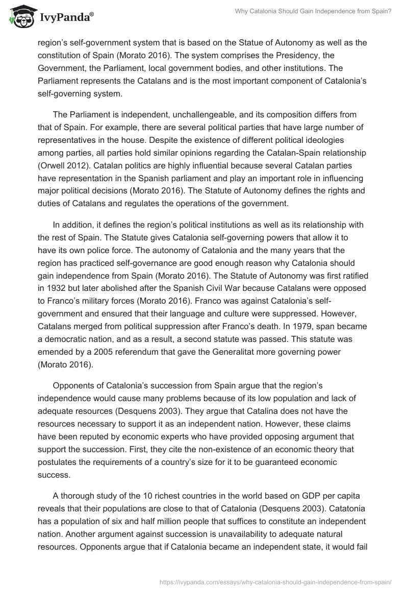 Why Should Catalonia Gain Independence from Spain?. Page 5