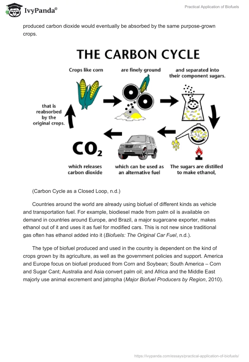 Practical Application of Biofuels. Page 2
