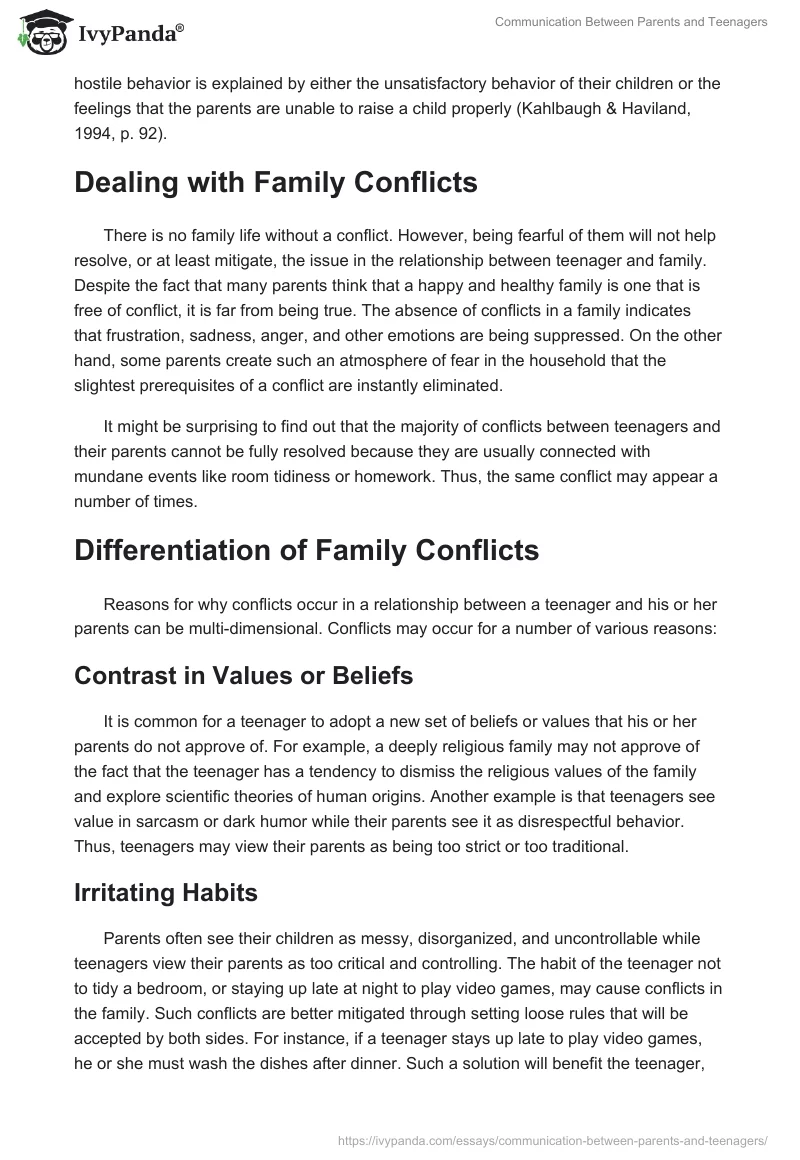 Communication Between Parents and Teenagers. Page 4
