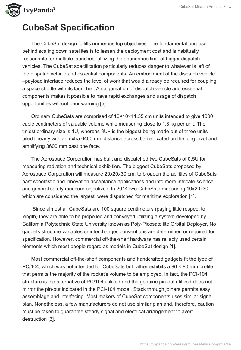 CubeSat Mission Process Flow. Page 2