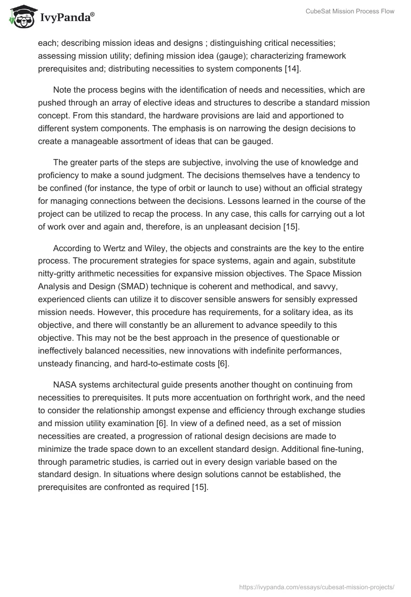 CubeSat Mission Process Flow. Page 5