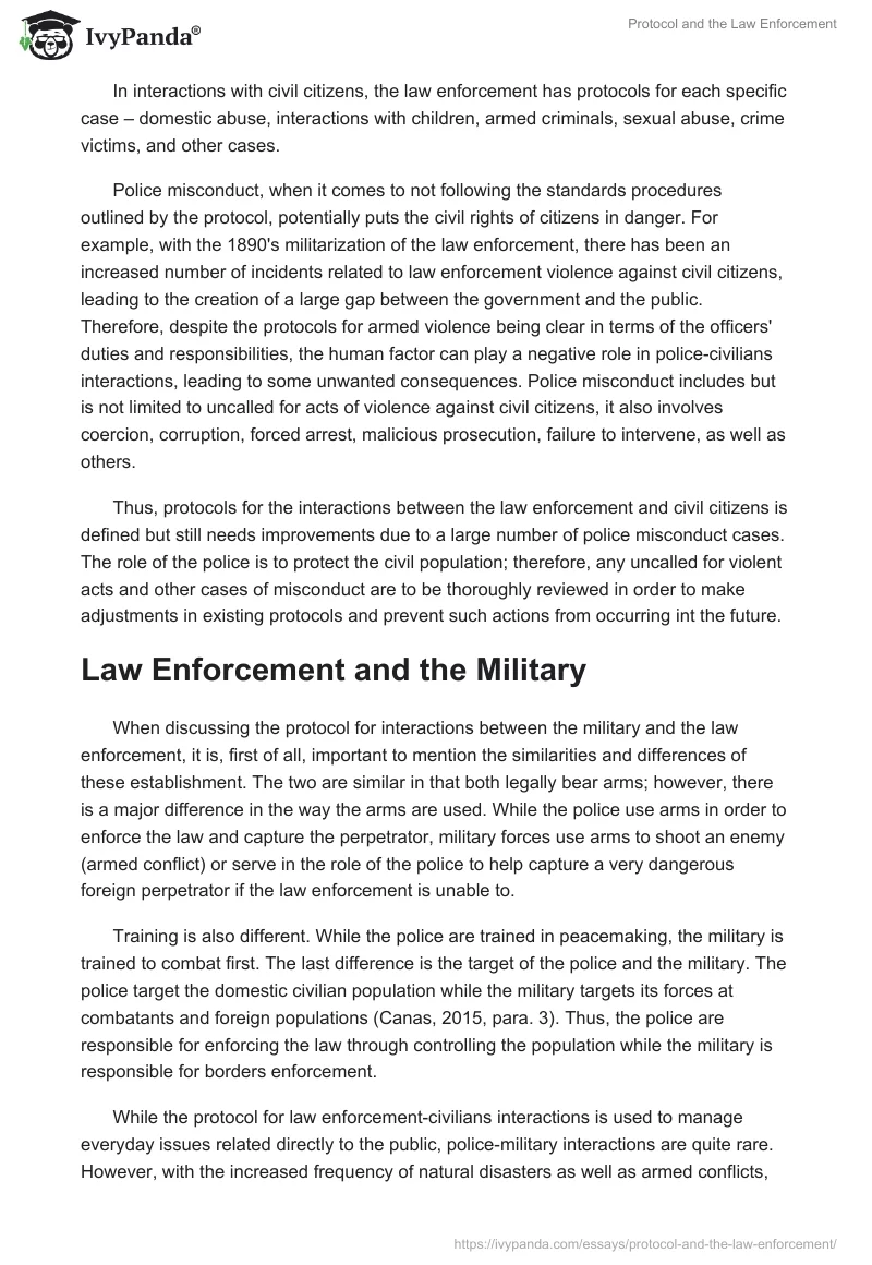 Protocol and the Law Enforcement. Page 2
