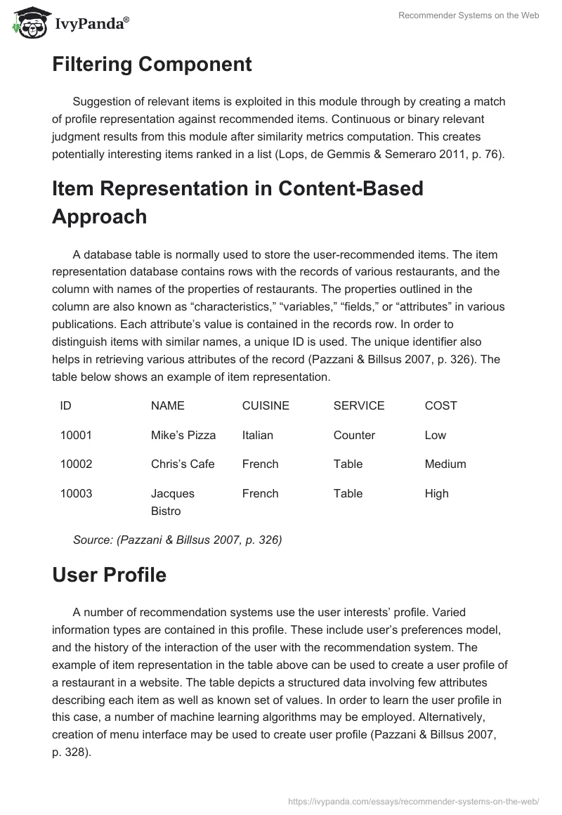 Recommender Systems on the Web. Page 5