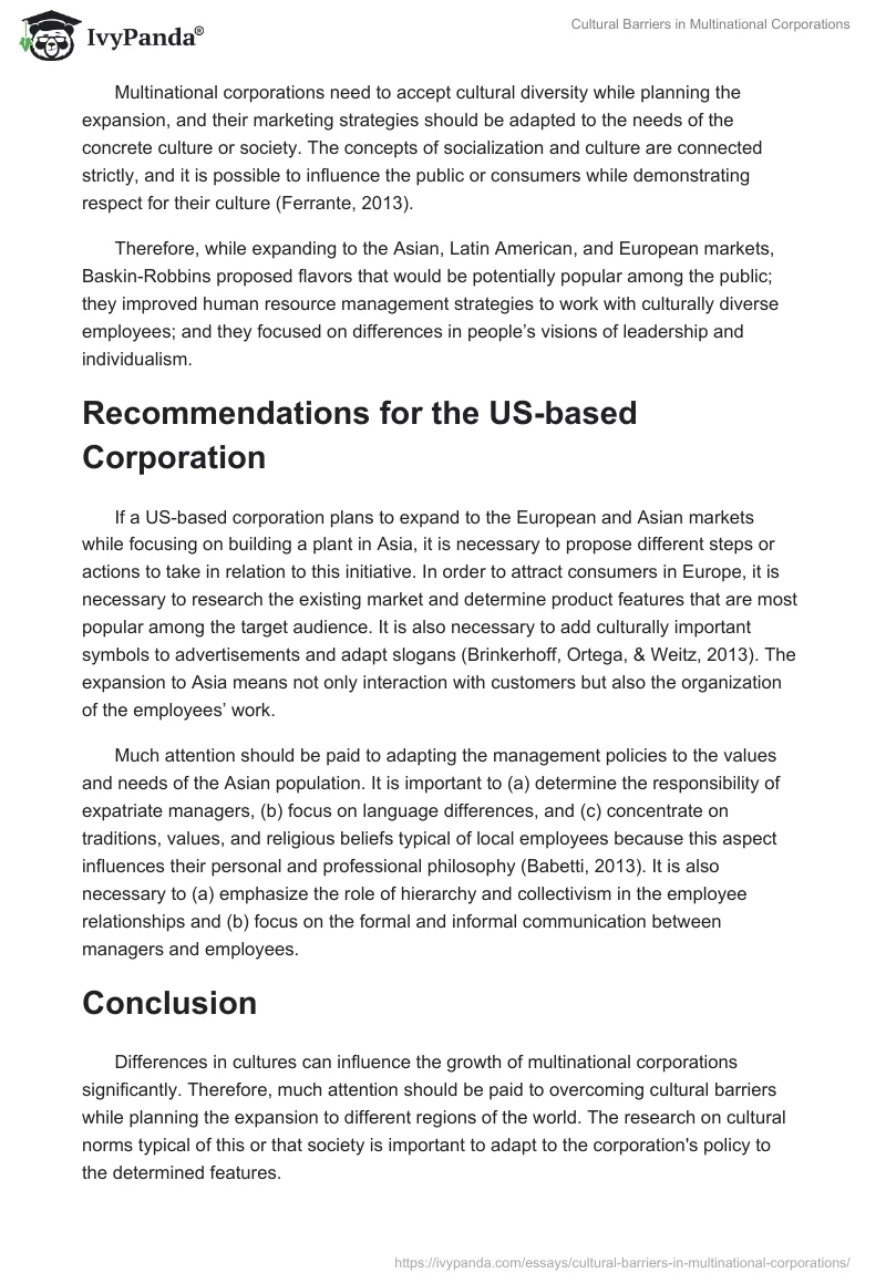 Cultural Barriers in Multinational Corporations. Page 2