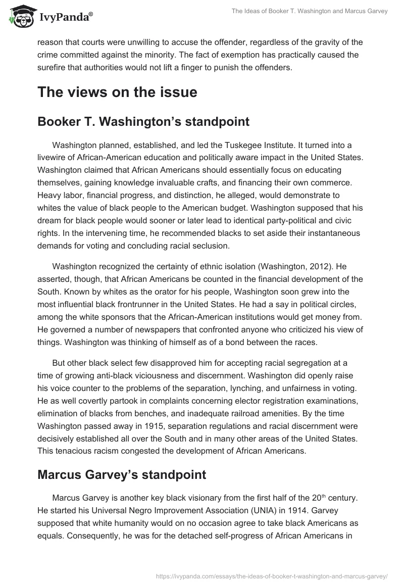 The Ideas of Booker T. Washington and Marcus Garvey. Page 2