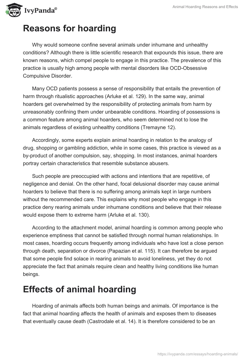 Animal Hoarding Reasons and Effects. Page 3