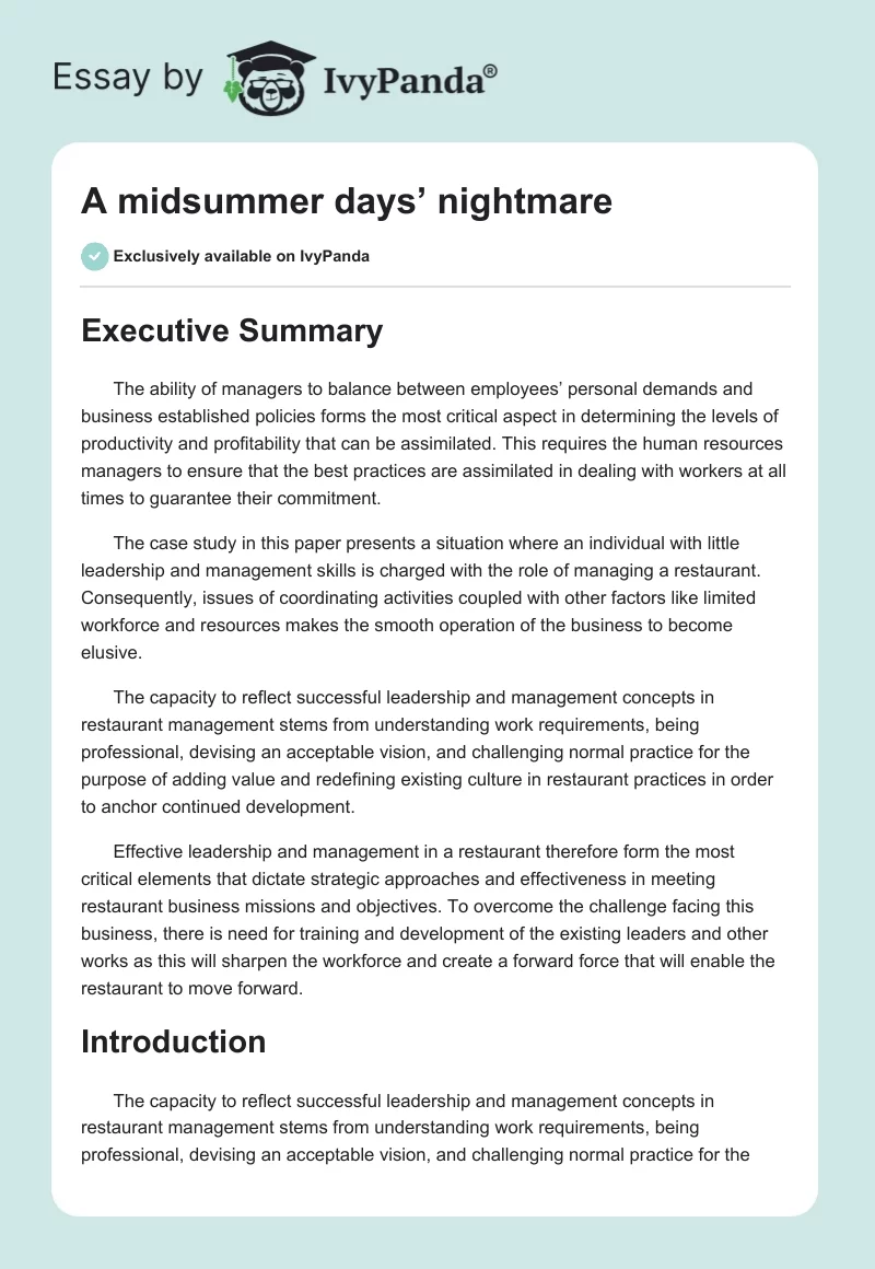 A midsummer days’ nightmare. Page 1