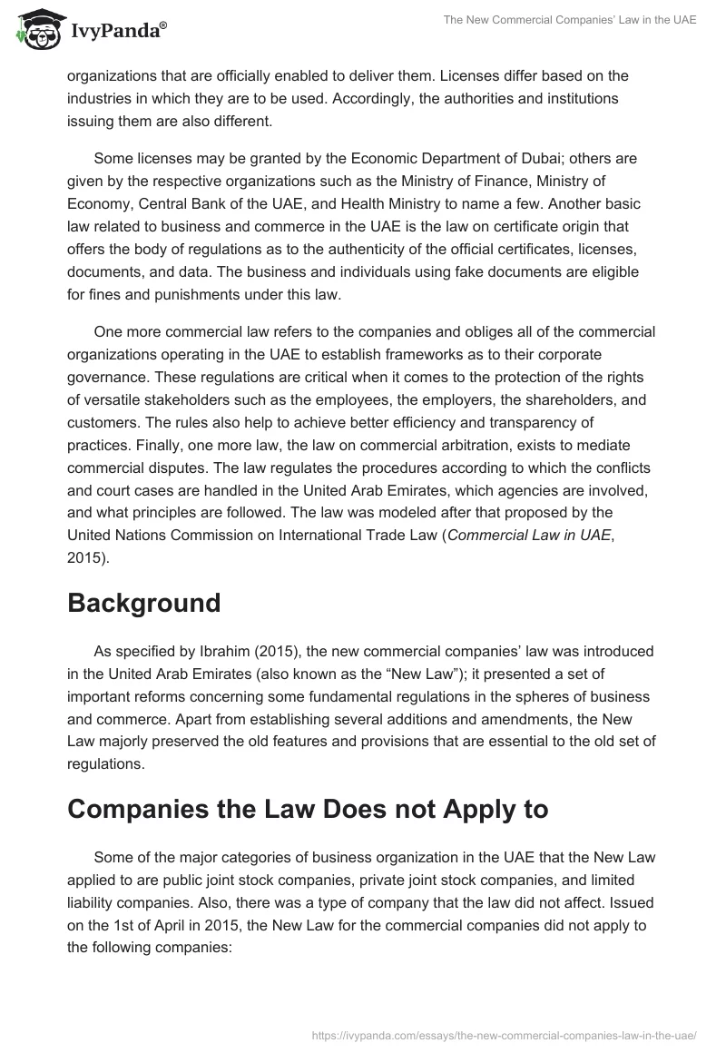 The New Commercial Companies’ Law in the UAE. Page 2