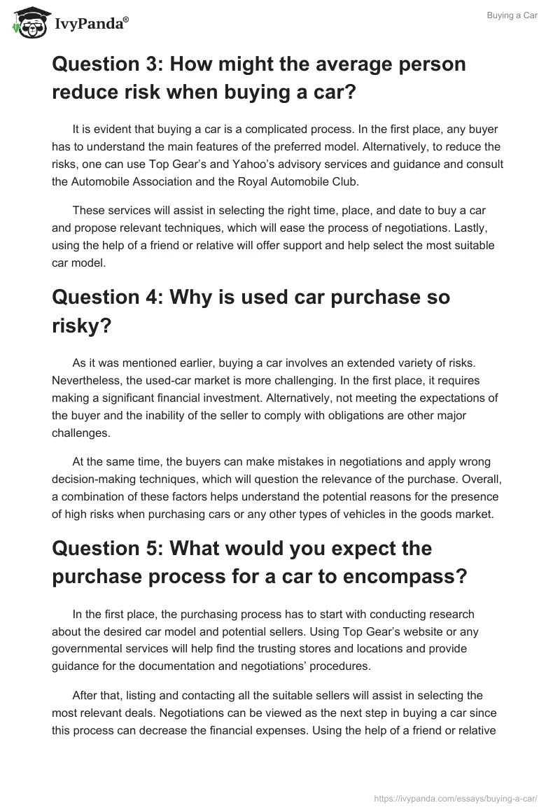 Buying a Car. Page 2