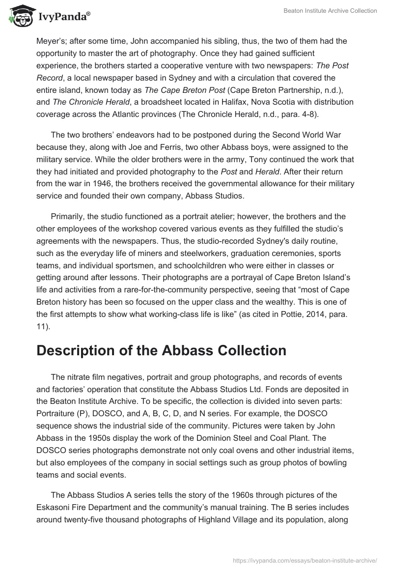 Beaton Institute Archive Collection. Page 2
