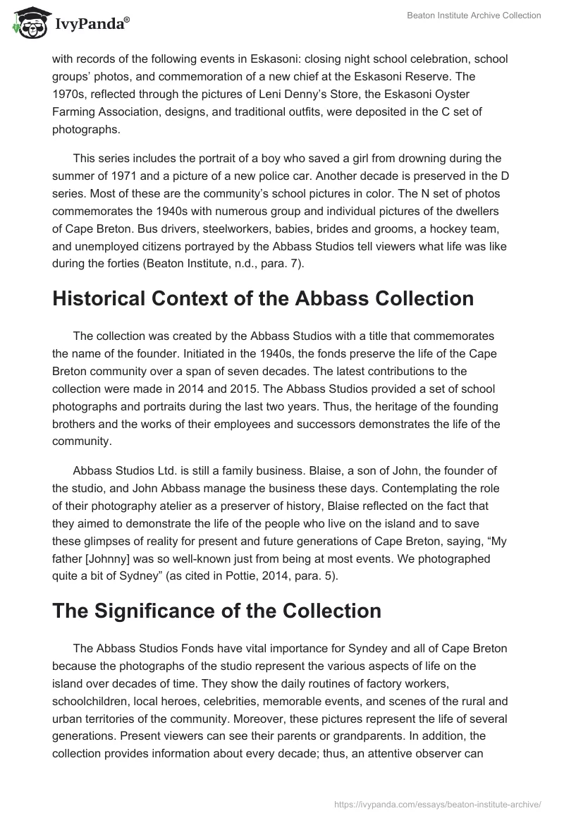 Beaton Institute Archive Collection. Page 3