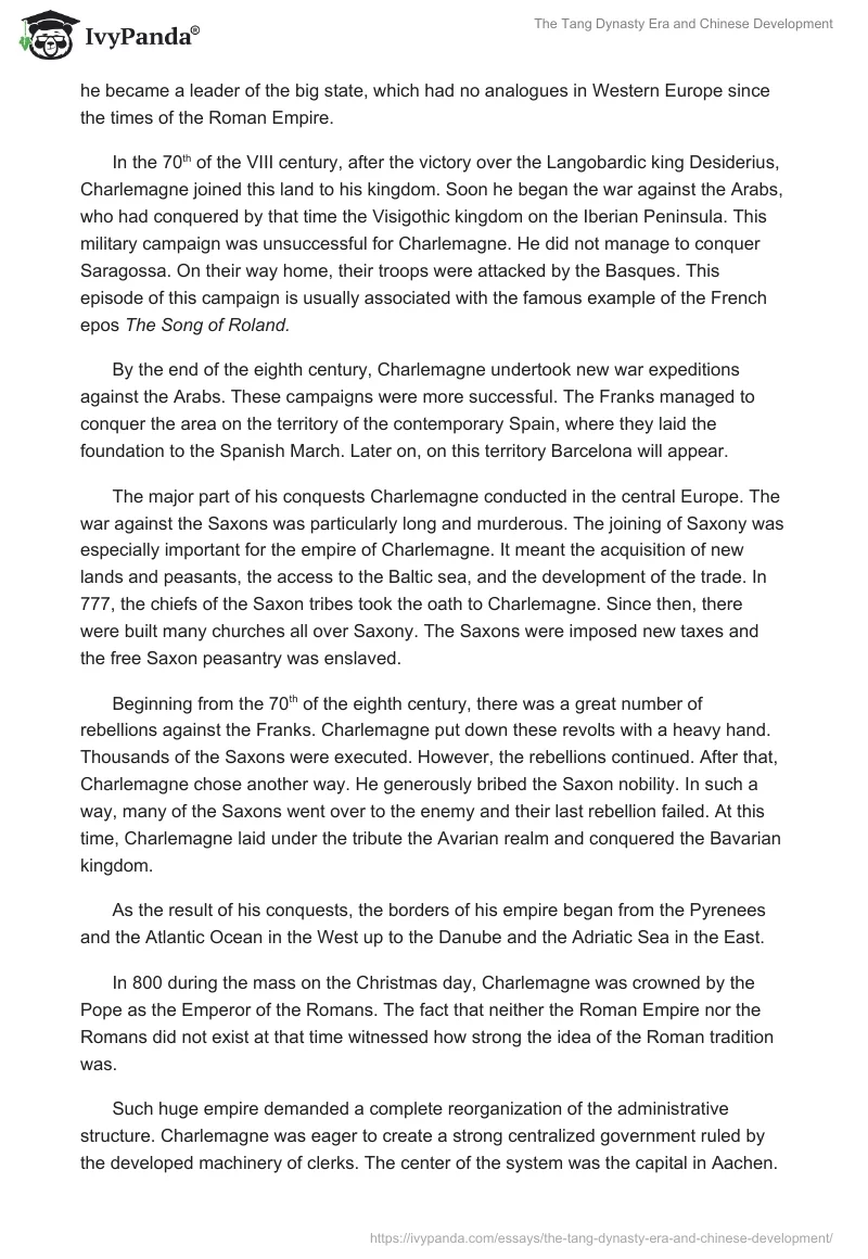 The Tang Dynasty Era and Chinese Development. Page 3