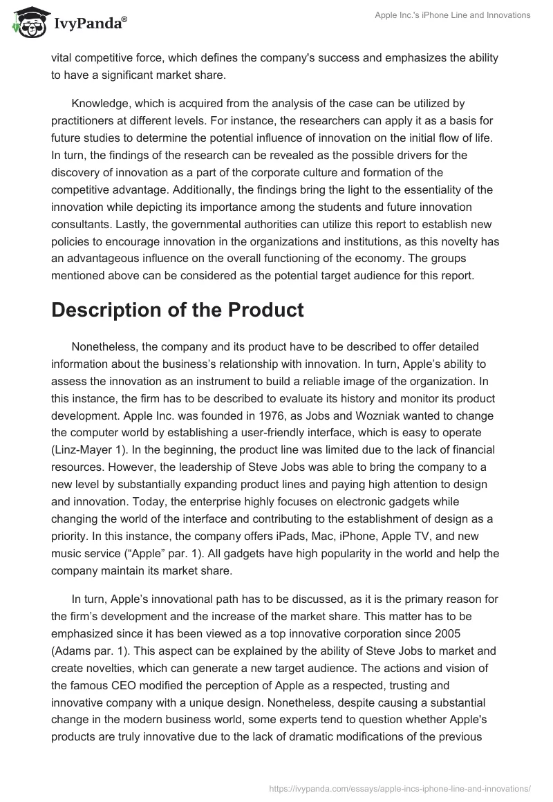 Apple Inc.'s iPhone Line and Innovations. Page 2