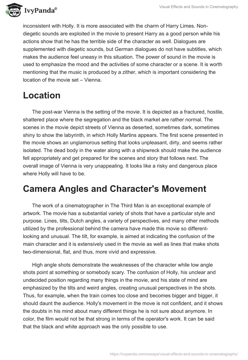 Visual Effects and Sounds in Cinematography. Page 2