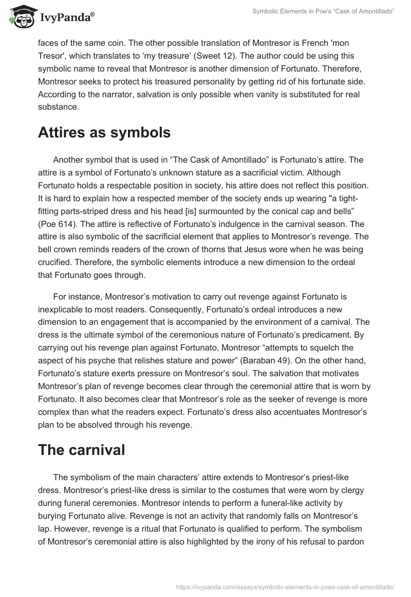Symbolic Elements in Poe's “Cask of Amontillado”. Page 3