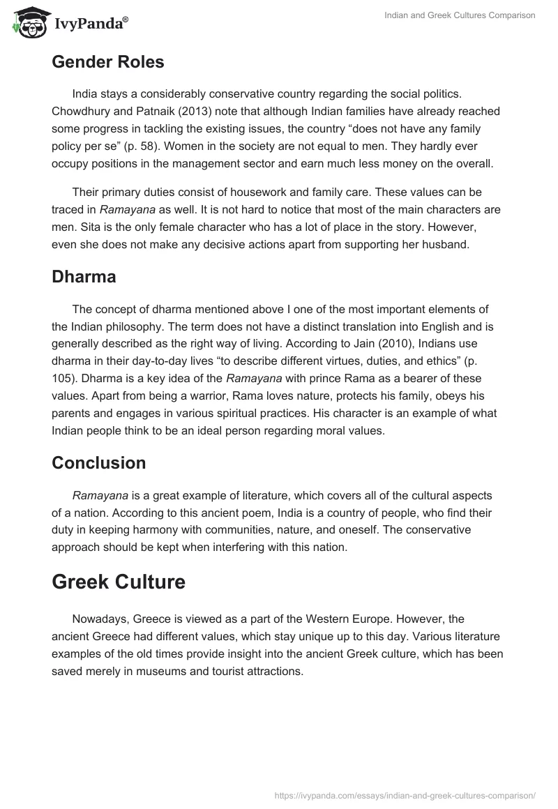 Indian and Greek Cultures Comparison. Page 4