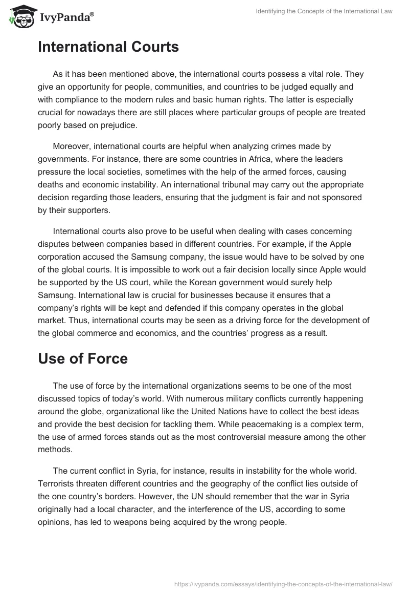 Identifying the Concepts of the International Law. Page 2