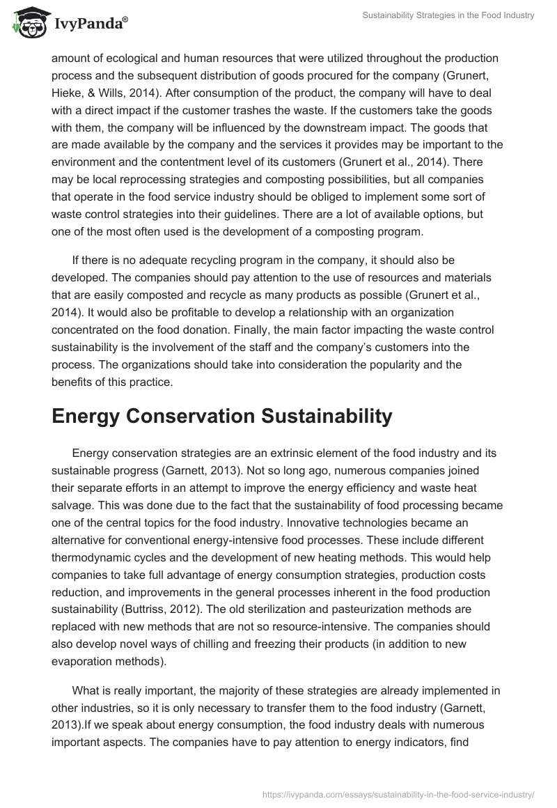 Sustainability Strategies in the Food Industry. Page 2