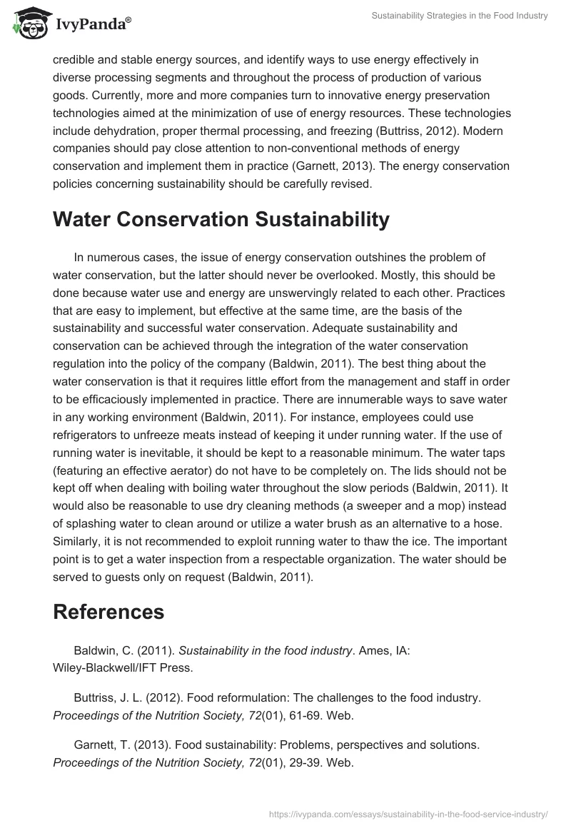 Sustainability Strategies in the Food Industry. Page 3