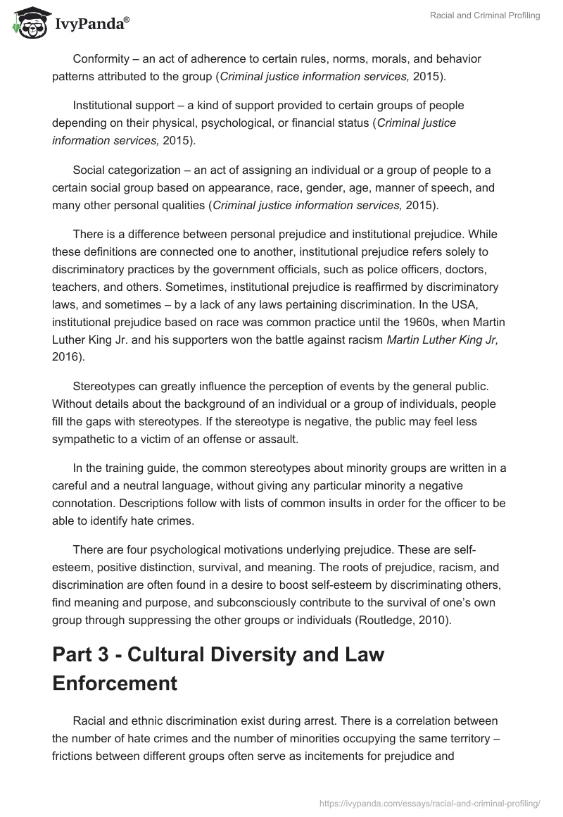 Racial and Criminal Profiling. Page 3