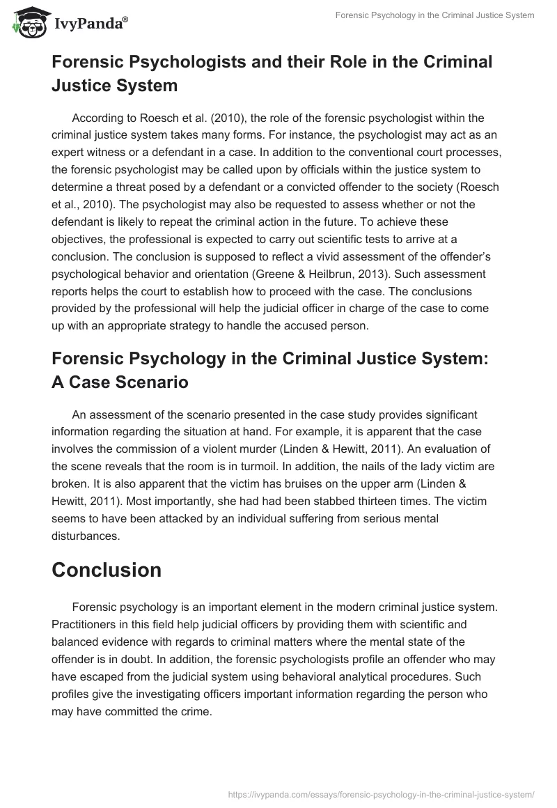 Forensic Psychology in the Criminal Justice System. Page 3