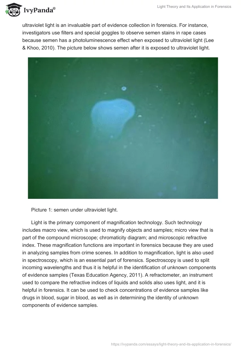 Light Theory and Its Application in Forensics. Page 2