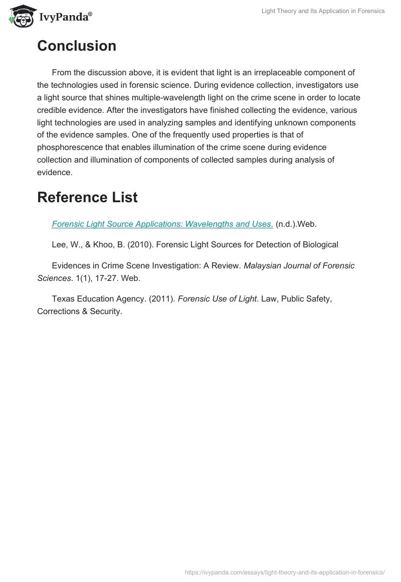 Light Theory and Its Application in Forensics. Page 3