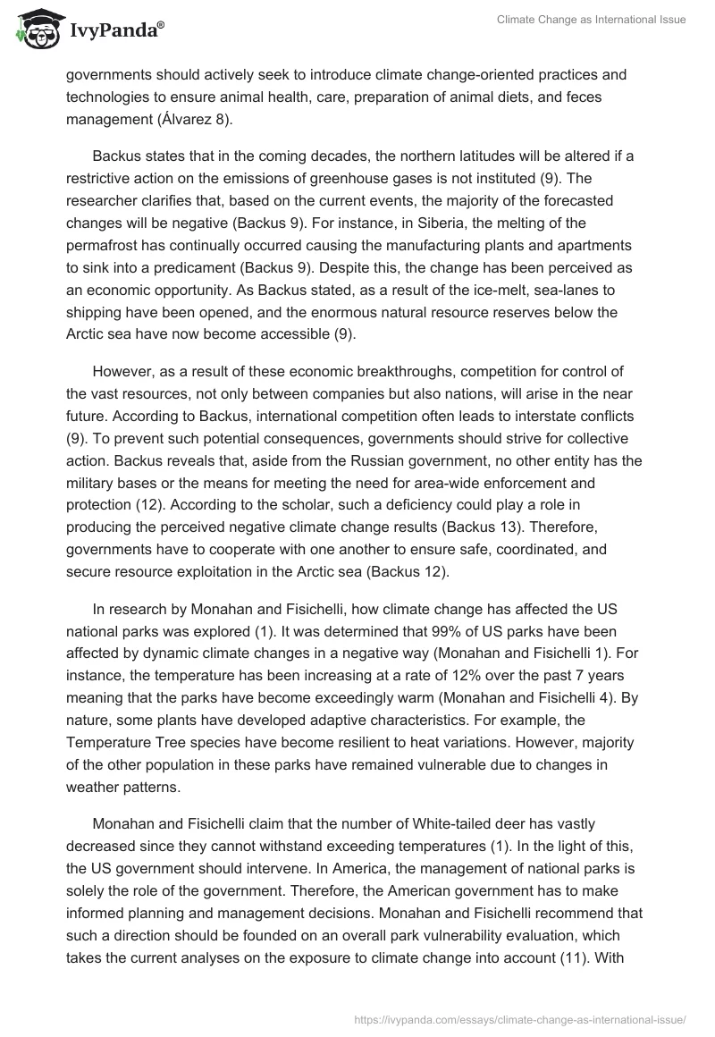 Climate Change as International Issue. Page 2