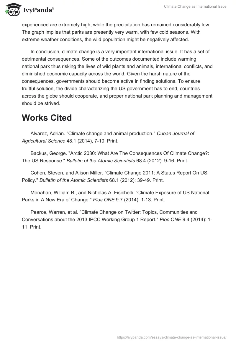 Climate Change as International Issue. Page 4