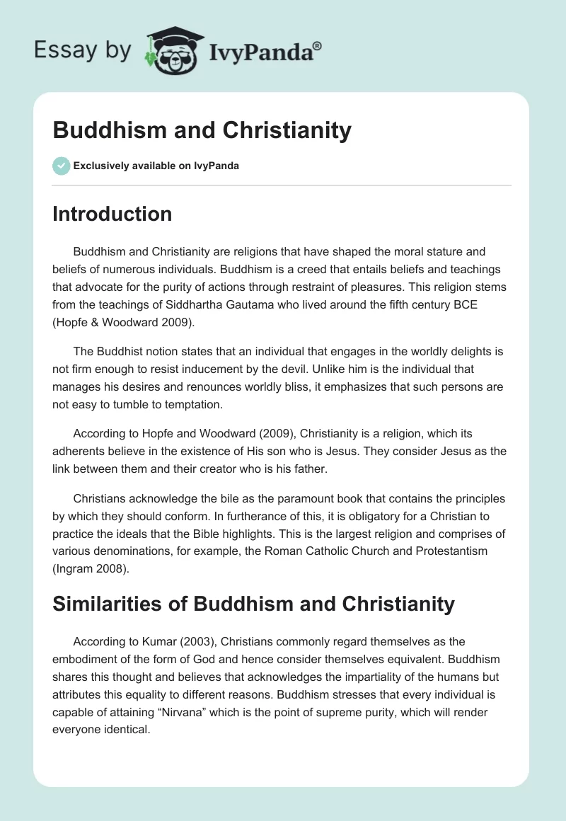 Buddhism and Christianity. Page 1