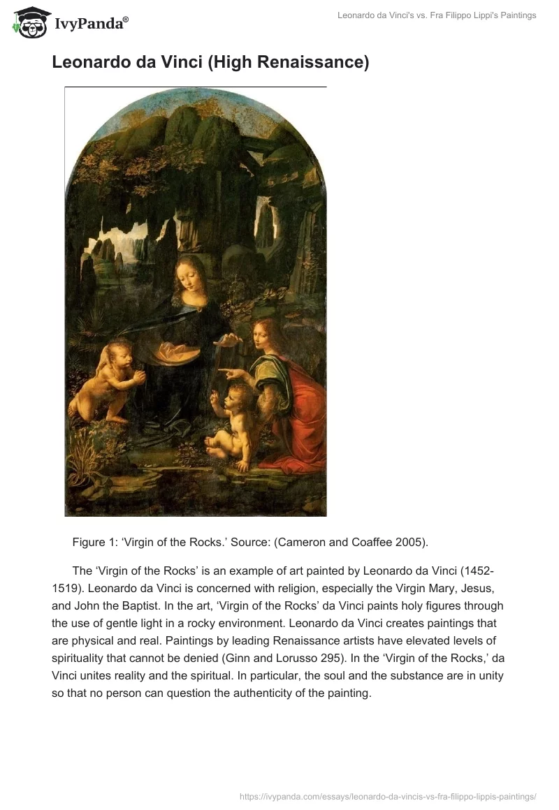 Leonardo da Vinci's vs. Fra Filippo Lippi's Paintings. Page 2