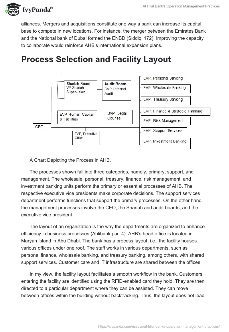 Al Hilal Bank's Operation Management Practices. Page 4