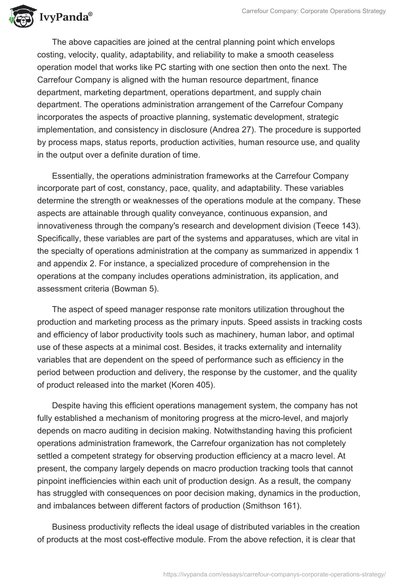 Carrefour Company: Corporate Operations Strategy. Page 2