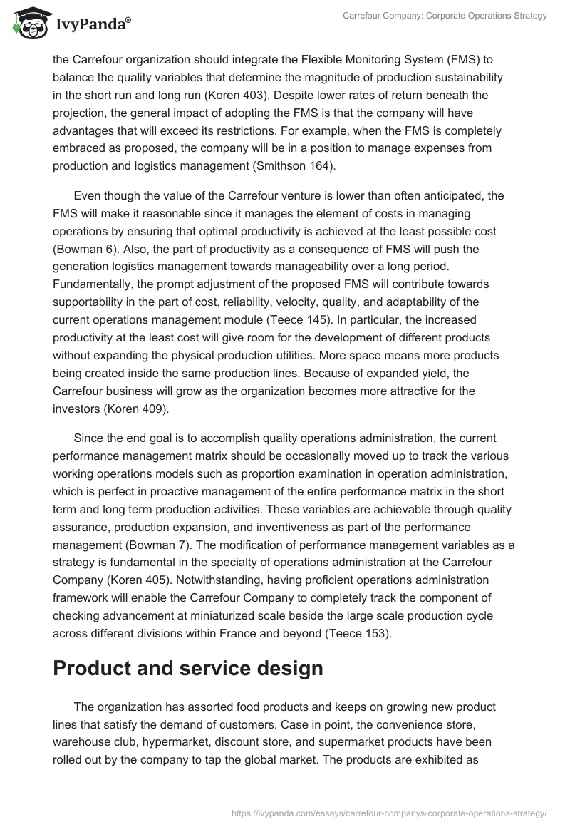 Carrefour Company: Corporate Operations Strategy. Page 3