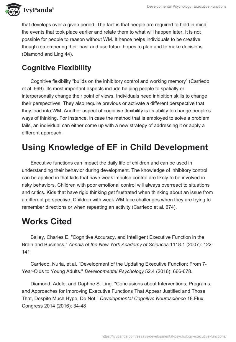 Developmental Psychology: Executive Functions. Page 2