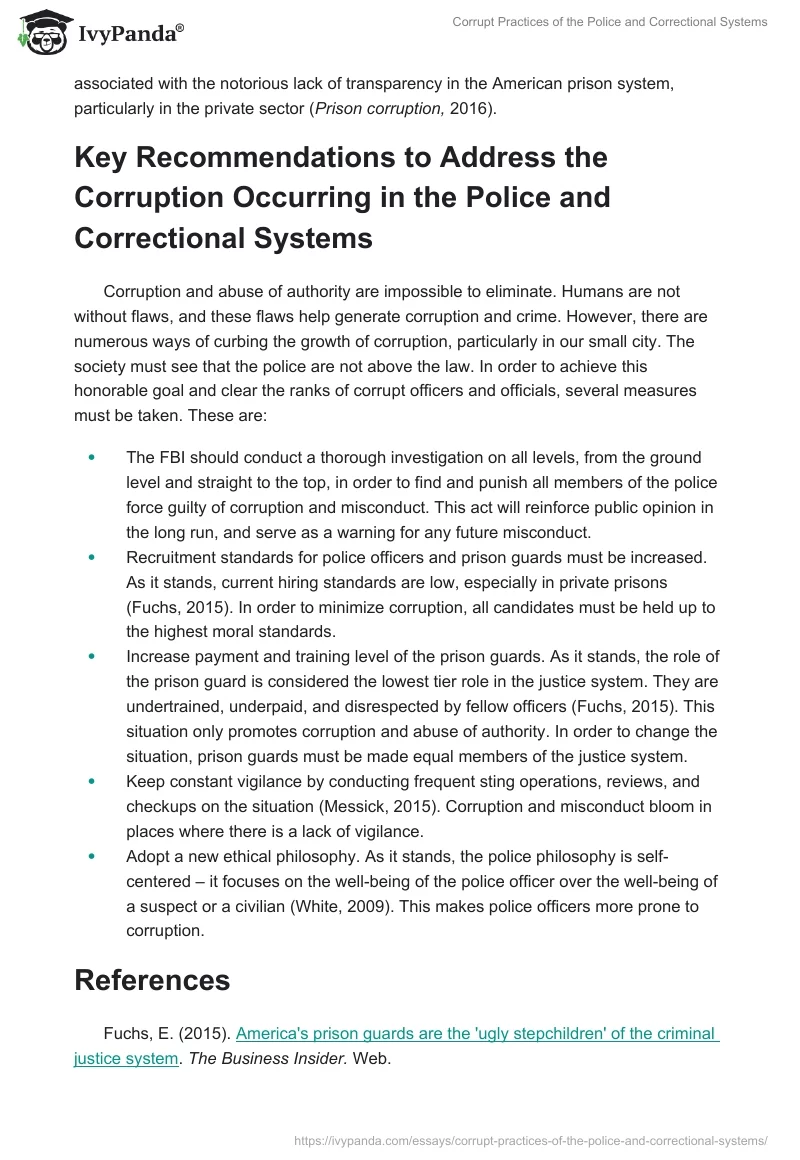 Corrupt Practices of the Police and Correctional Systems. Page 2