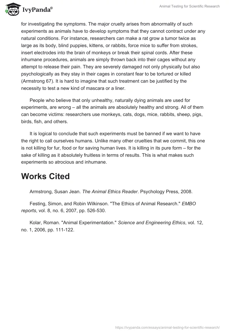Animal Testing for Scientific Research. Page 2