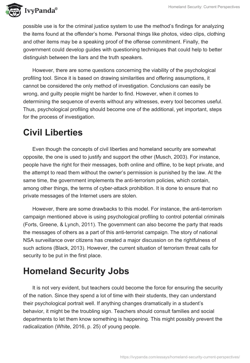 Homeland Security: Current Perspectives. Page 2